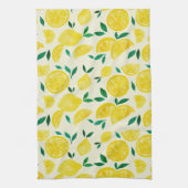 Waterverf citroenen - geel en groen theedoek (Verticaal)