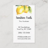 Waterverf citroenen geel groen fruit visitekaartje (Achterkant)