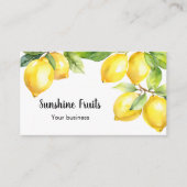 Waterverf citroenen geel groen fruit visitekaartje (Voorkant)