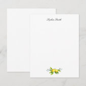 Waterverf Citroenen Gepersonaliseerde flat Bedankkaart (Voorkant / Achterkant)