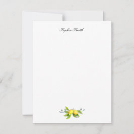 Waterverf Citroenen Gepersonaliseerde flat Bedankkaart