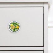 Waterverf citroenen Glas in lood geel groen blauw Keramische Knop