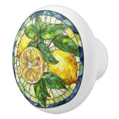 Waterverf citroenen Glas in lood geel groen blauw Keramische Knop (Rechts)