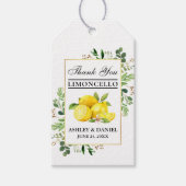 Waterverf Citroenen Goud Limoncello Bruiloft Cadeaulabel (Voorkant)