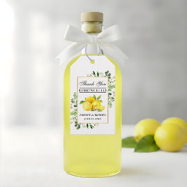 Waterverf Citroenen Goud Limoncello Bruiloft Cadeaulabel