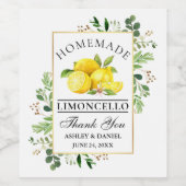Waterverf citroenen gouden Limoncello flesetikette Wijn Etiket (Enkel label)