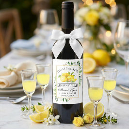 Waterverf Citroenen Gouden Limoncello Flessenlabel Wijn Etiket