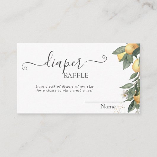 Waterverf Citroenen Green Plaid Baby shower Informatiekaartje (Voorkant)