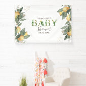 Waterverf Citroenen Groen Baby shower Spandoek (Insitu)