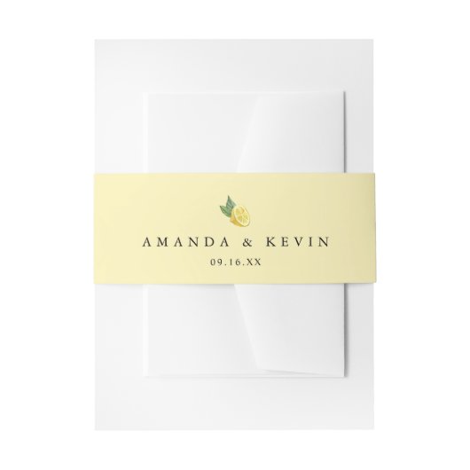 Waterverf Citroenen groen geel Uitnodigingen Wikkel (Voorkant Voorbeeld)