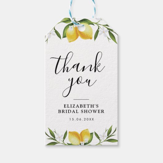 waterverf citroenen groen vrijgezellenfeest cadeaulabel (Voorkant)