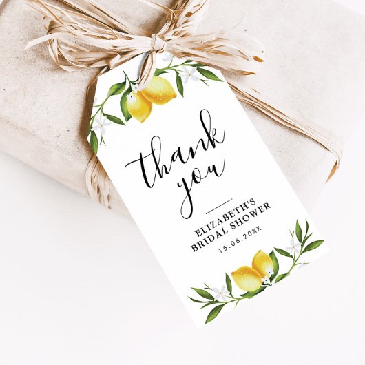 waterverf citroenen groen vrijgezellenfeest cadeaulabel