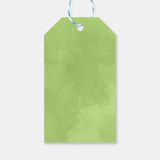 Waterverf citroenen groene achtergrond bedankt cadeaulabel (Achterkant)