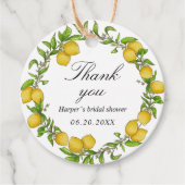 Waterverf citroenen groene achtergrond dank je cad bedankjes labels (Voorkant)