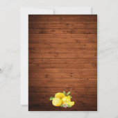 Waterverf Citroenen Groene Planten Houten Bruiloft Kaart (Achterkant)