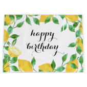 Waterverf Citroenen Grote Geschenktas Large Cadeautasje (Voorkant)