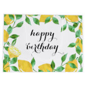 Waterverf Citroenen Grote Geschenktas Large Cadeautasje (Achterkant)