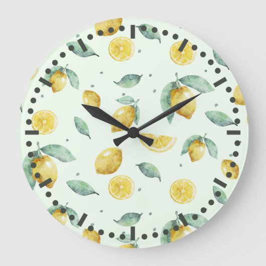 Waterverf citroenen grote klok (Voorkant)