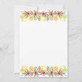 Waterverf Citroenen Hibiscus Botanisch Baby shower Kaart (Achterkant)
