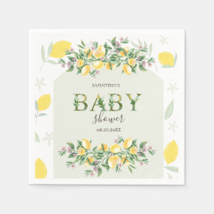 Waterverf Citroenen Kader Baby Shower Servet