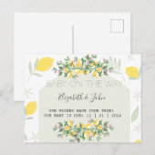 Waterverf citroenen Lijst Aankondigingskaart (Voorkant / Achterkant)