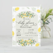 Waterverf citroenen Lijst Baby shower Kaart (Staand voorkant)