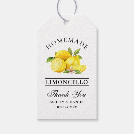 Waterverf Citroenen Limoncello Bedankt Kraft Cadeaulabel (Voorkant)