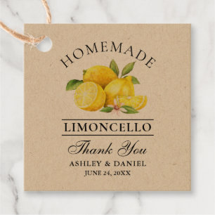 Waterverf Citroenen Limoncello Bedankt Kraft Label