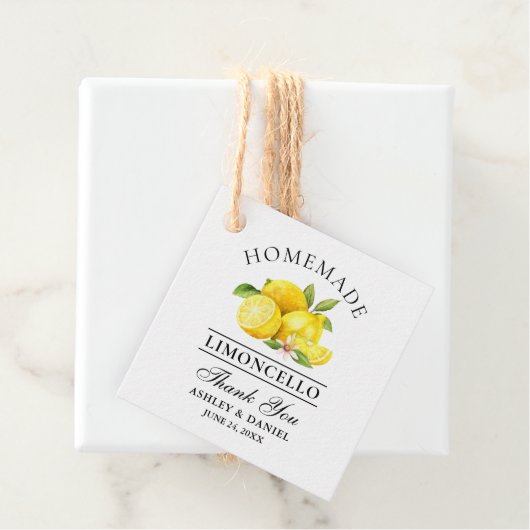 Waterverf Citroenen Limoncello Bedankt Kraft Label (In situ)