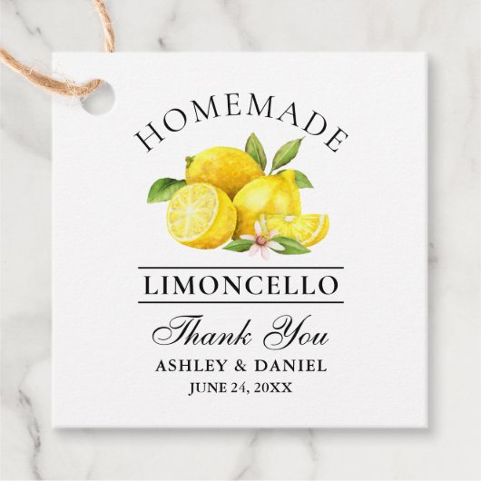 Waterverf Citroenen Limoncello Bedankt Kraft Label (Voorkant)