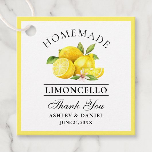 Waterverf Citroenen Limoncello Bedankt Plein Bedankjes Labels (Voorkant)