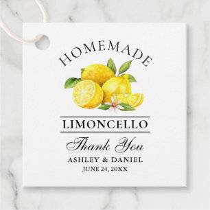 Waterverf Citroenen Limoncello Bedankt Vierkante L Bedankjes Labels