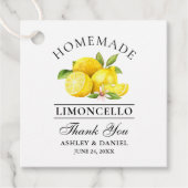 Waterverf Citroenen Limoncello Bedankt Vierkante L Bedankjes Labels (Voorkant)