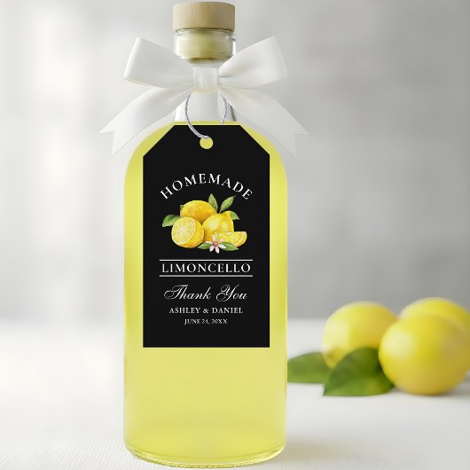 Waterverf Citroenen Limoncello Dank Je Zwart Cadeaulabel
