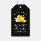 Waterverf Citroenen Limoncello Dank Je Zwart Cadeaulabel (Voorkant)