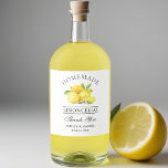 Waterverf Citroenen Limoncello Liquor flesetikette Likeurfles Etiket<br><div class="desc">Elegant Waterverf Lemons Greenery Homemade Limoncello Wedding Bedankt voor de labels op de fles</div>