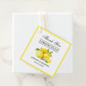 Waterverf Citroenen Limoncello Vierkante Bruiloft Bedankjes Labels (In situ)