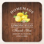 Waterverf Citroenen Limoncello Wedding Faux Wood Kartonnen Onderzetters (Voorkant)