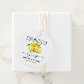 Waterverf Citroenen Limoncello Wedding Grazie Rond Bedankjes Labels (In situ)