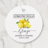 Waterverf Citroenen Limoncello Wedding Grazie Rond Bedankjes Labels (Voorkant)