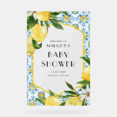 Waterverf Citroenen Mediterraan Baby shower Acryl Bord (Voorkant)