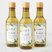 Waterverf Citroenen Mediterraan Save the Date Wijn Etiket (Flessen)