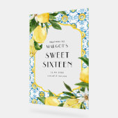 Waterverf Citroenen Mediterraan Sweet 16 Party Acryl Bord (Hoek)