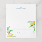 Waterverf citroenen mediterrane bruiloft plaatskaartje (Buitenkant ongevouwen)