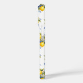 Waterverf Citroenen Met Blauwe Bloemen Monogram Case-Mate iPhone Case (Achterkant / Links)
