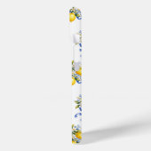 Waterverf Citroenen Met Blauwe Bloemen Monogram Case-Mate iPhone Case (Achterkant / Links)