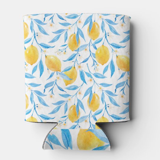 Waterverf citroenen: met de hand getekend. blikjeskoeler (Achterkant)