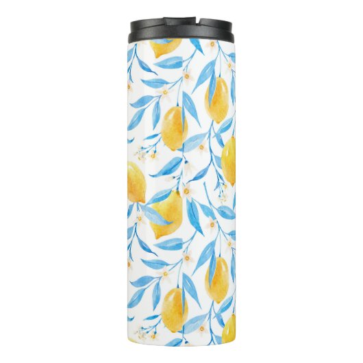 Waterverf citroenen: met de hand getekend. thermosbeker (Achterkant)