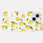 Waterverf citroenen met monogram harten Case-Mate iPhone case (Achterkant (horizontaal))