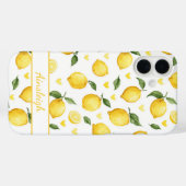 Waterverf citroenen met monogram harten Case-Mate iPhone case (Achterkant (horizontaal))